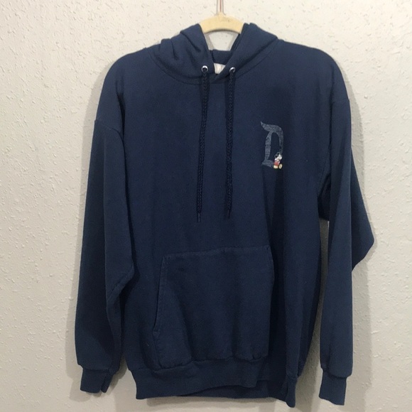 Disney Parks Spell-out “Disneyland” Navy Blue Unisex Pullover Hoodie size L
